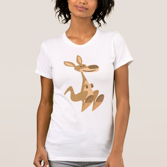 Cute Happy Cartoon Kangaroo  Women T-Shirt (Front)