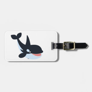 Cute Happy Cartoon Killer Whale Luggage Tag
