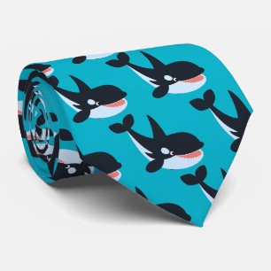 Cute Happy Cartoon Killer Whale Tie