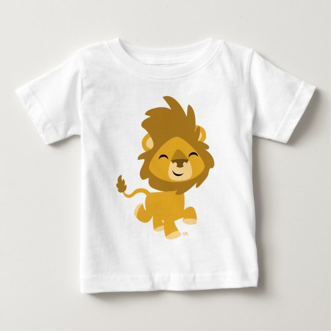 Cute Happy Cartoon Lion Baby T-Shirt (Front)