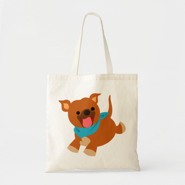 Cute Happy Cartoon Staffie Bag (Front)