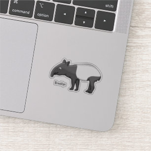 Cute happy cartoon tapir illustration