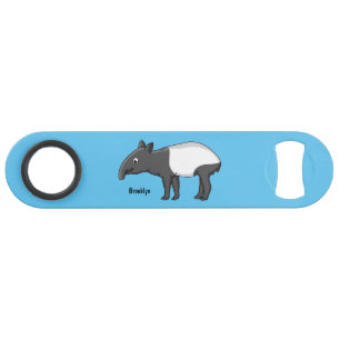 Cute happy cartoon tapir illustration