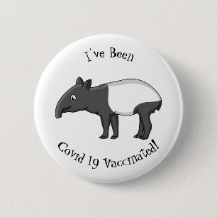 Cute happy cartoon tapir illustration 6 cm round badge