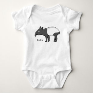 Cute happy cartoon tapir illustration baby bodysuit