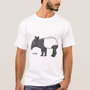 Cute happy cartoon tapir illustration T-Shirt