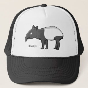 Cute happy cartoon tapir illustration trucker hat