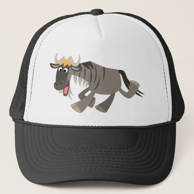 Cute Happy Cartoon Wildebeest Hat (Front)