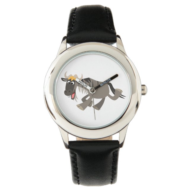 Cute Happy Cartoon Wildebeest Watch (Front)