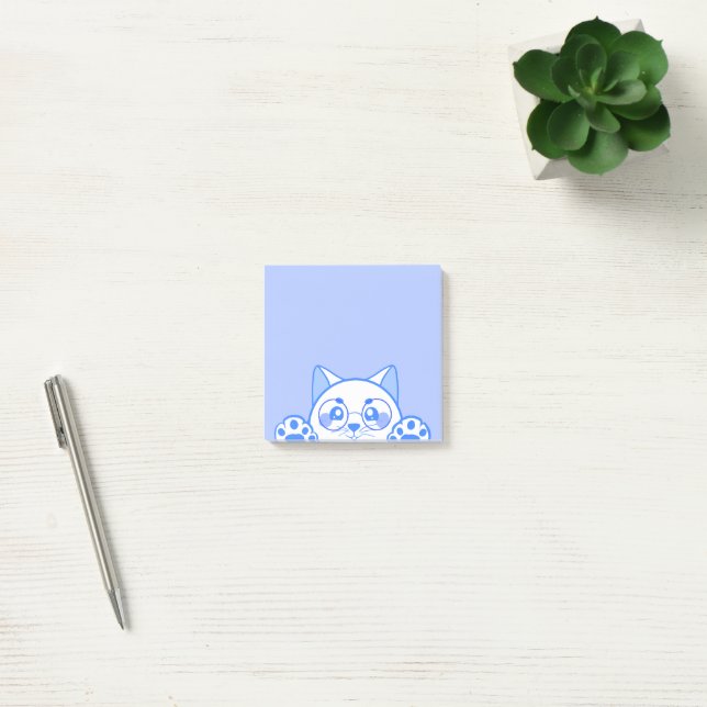 Cute Happy  Cat With Round Glasses Post-it Notes (Office)