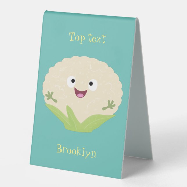 Cute happy cauliflower vegetable cartoon (Front)