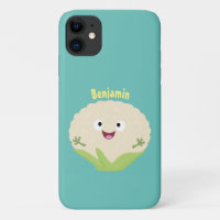 Cute happy cauliflower vegetable cartoon
