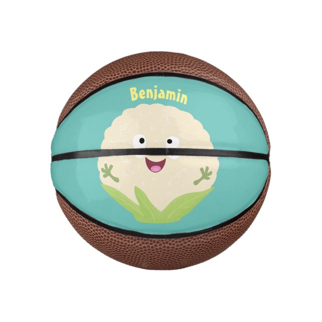 Cute happy cauliflower vegetable cartoon mini basketball (Front)