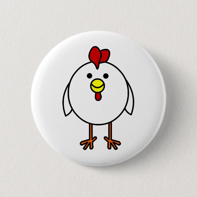 Cute Happy Chicken 6 Cm Round Badge (Front)