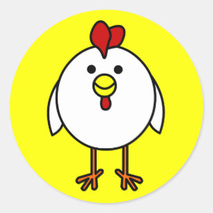 Cute Happy Chicken Classic Round Sticker