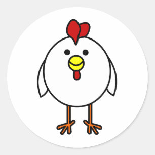 Cute Happy Chicken Classic Round Sticker