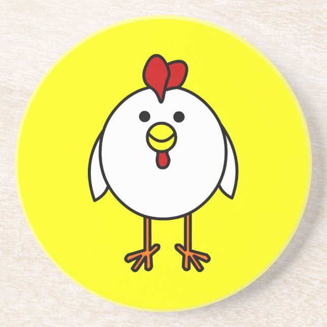 Cute Happy Chicken Coaster (Front)