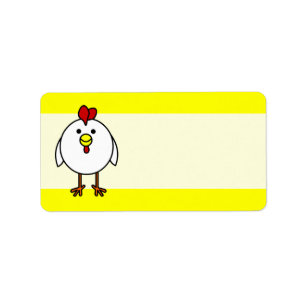 Cute Happy Chicken Label