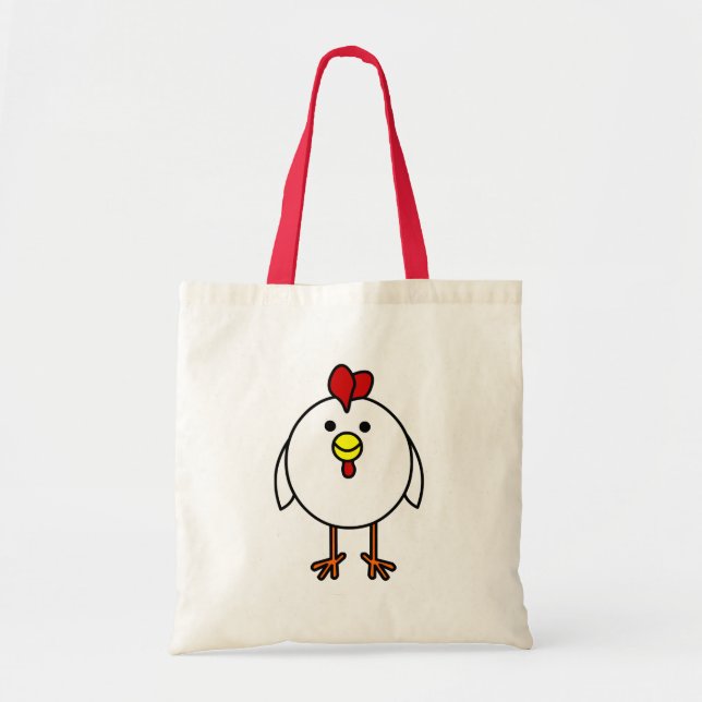 Cute Happy Chicken Tote Bag (Front)
