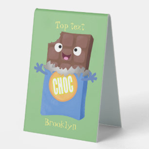Cute happy chocolate candy bar cartoon character