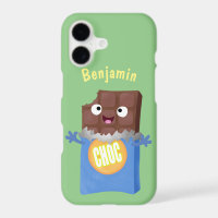Cute happy chocolate candy bar cartoon character