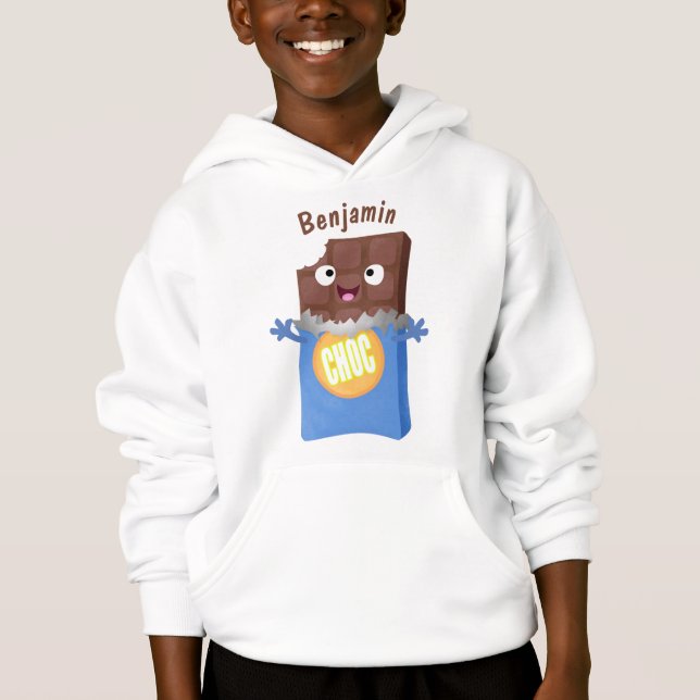 Cute happy chocolate candy bar cartoon character (Front)
