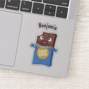 Cute happy chocolate candy bar cartoon character