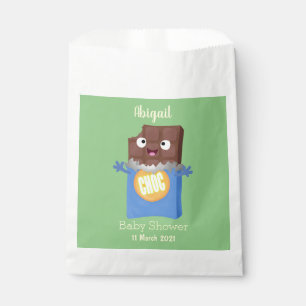 Cute happy chocolate candy bar cartoon character favour bag