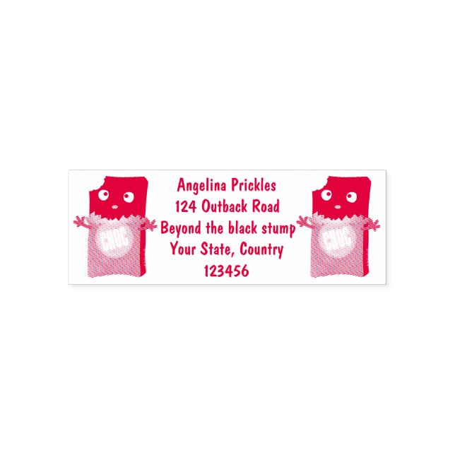 Cute happy chocolate candy bar cartoon character  self-inking stamp (Design)