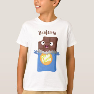 Cute happy chocolate candy bar cartoon character T-Shirt
