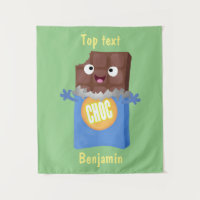 Cute happy chocolate candy bar cartoon character