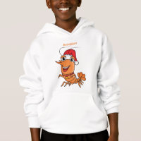 Cute happy Christmas shrimp cartoon illustration