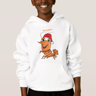 Cute happy Christmas shrimp cartoon illustration