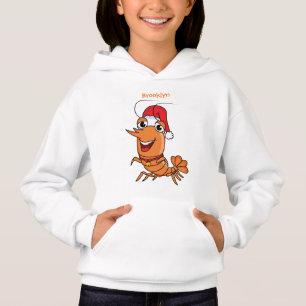 Cute happy Christmas shrimp cartoon illustration