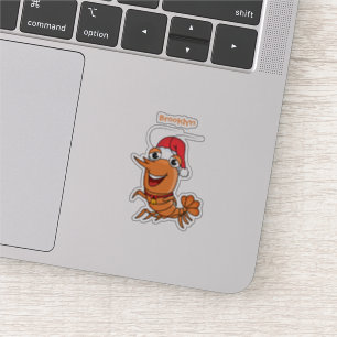 Cute happy Christmas shrimp cartoon illustration