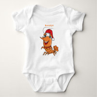 Cute happy Christmas shrimp cartoon illustration