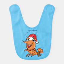 Cute happy Christmas shrimp cartoon illustration