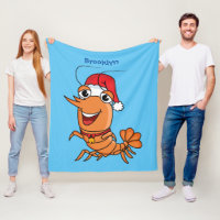 Cute happy Christmas shrimp cartoon illustration