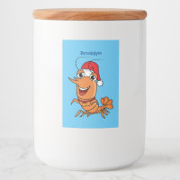 Cute happy Christmas shrimp cartoon illustration
