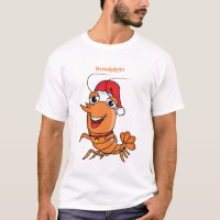 Cute happy Christmas shrimp cartoon illustration