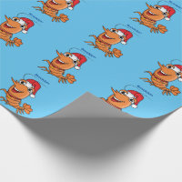 Cute happy Christmas shrimp cartoon illustration