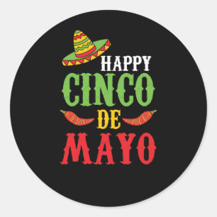 Cute Happy Cinco De Mayo Classic Round Sticker