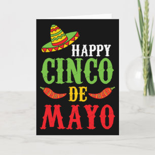 Cute Happy Cinco De Mayo Sombrero Peppers May 5th Card