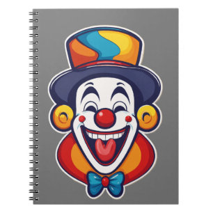 Cute Happy Clown Kids Logo Notebook