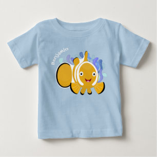 Cute happy clownfish anenome cartoon baby T-Shirt