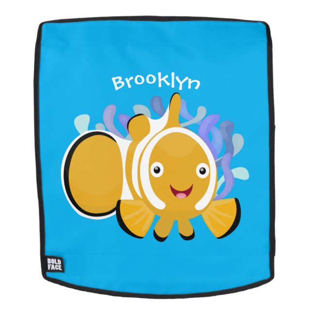 Cute happy clownfish anenome cartoon backpack (Removable Face)