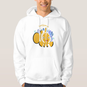 Cute happy clownfish anenome cartoon hoodie