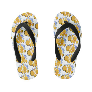 Cute happy clownfish anenome cartoon kid's thongs