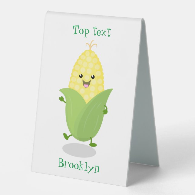 Cute happy corn cartoon illustration (Front)