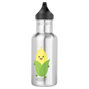 Cute happy corn cartoon illustration 532 ml water bottle
